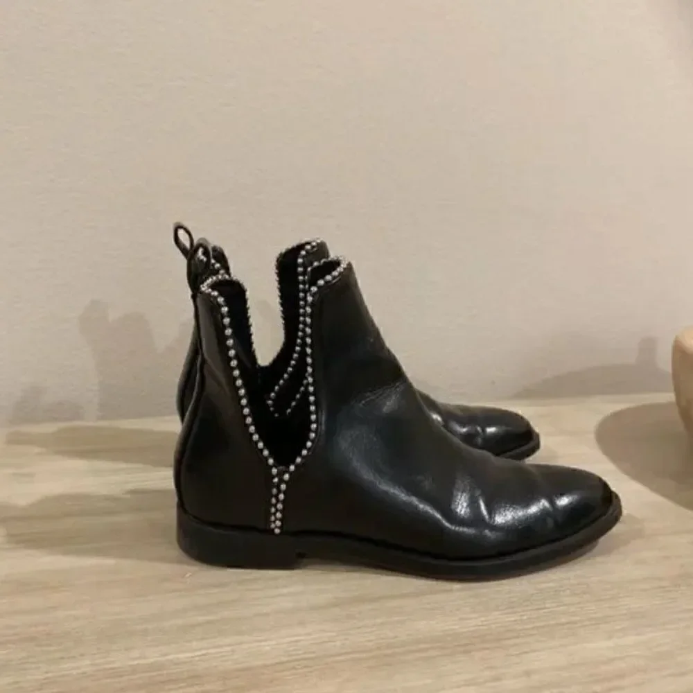 Zara Black Studded Boots